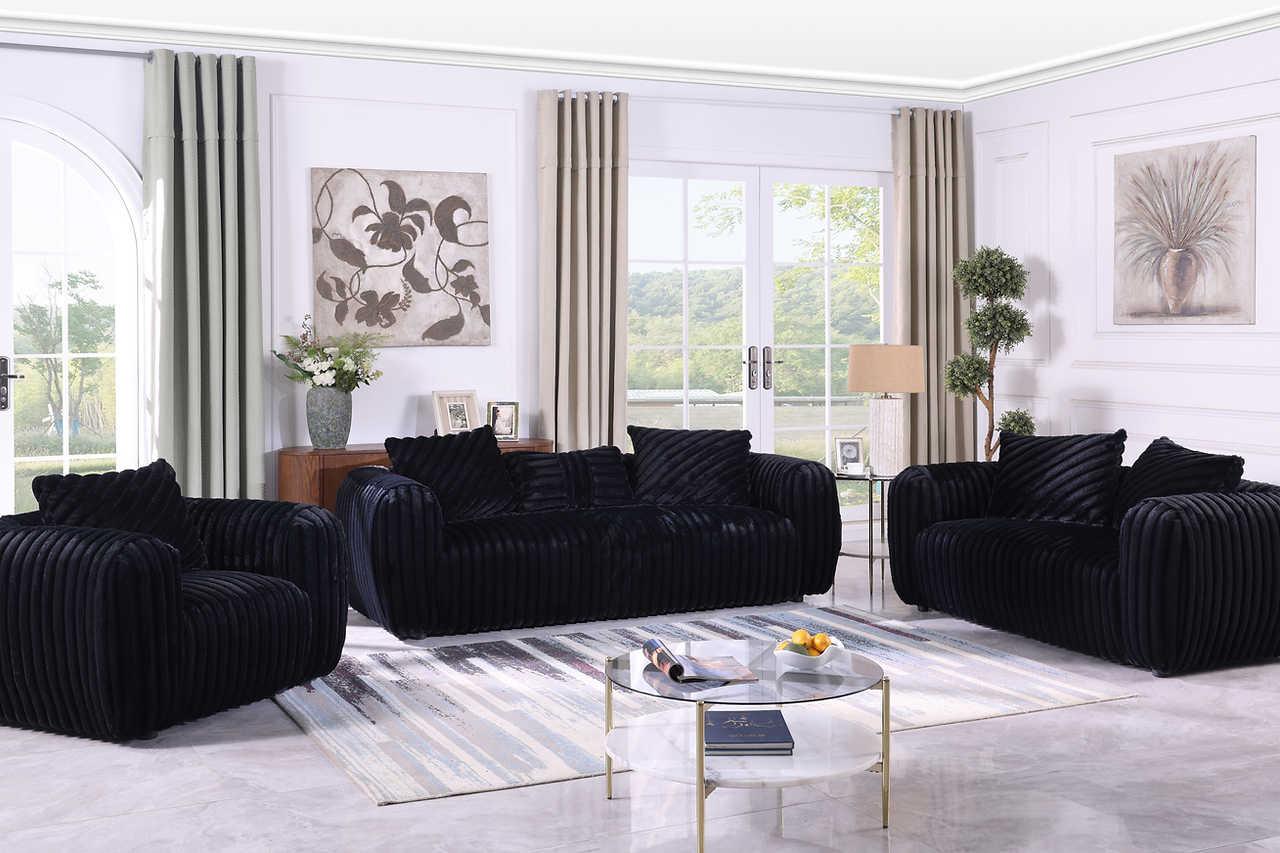 Eli Black Fabric Chair