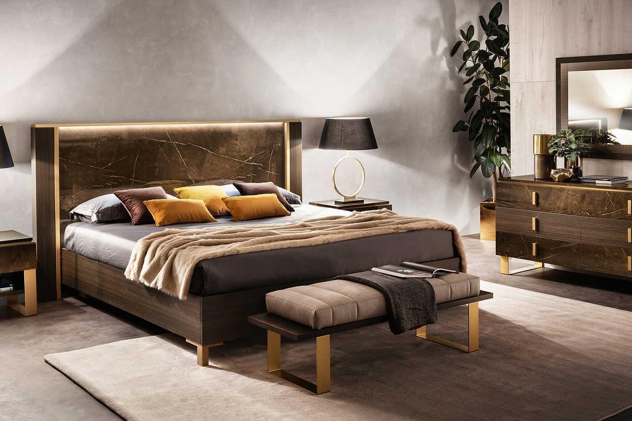 Essenza Brown LED Italian Bedroom Set