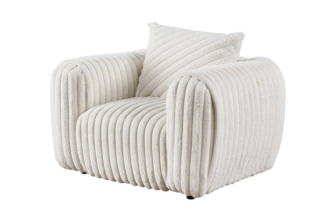 Eli White Fabric Chair