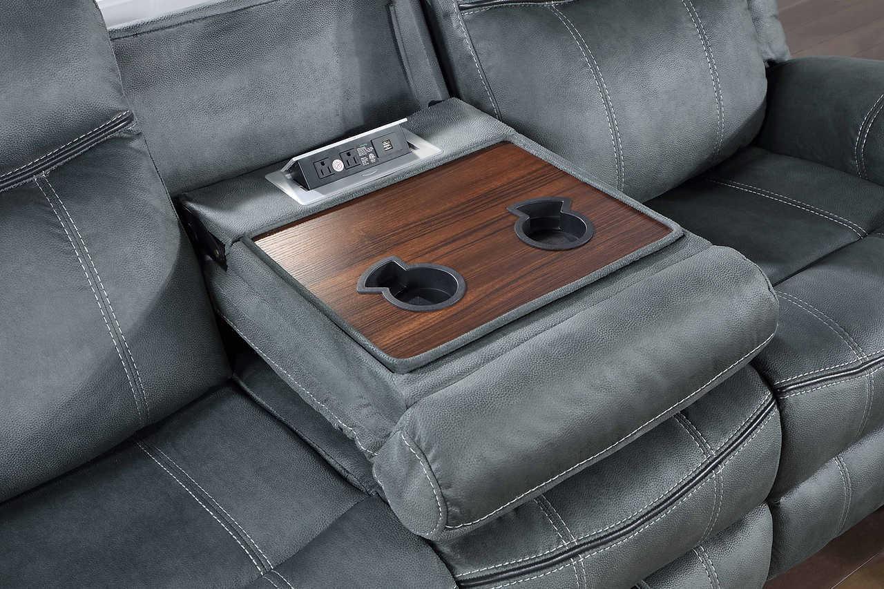 Rio Grande Gray Microfiber 3-Piece Reclining Set