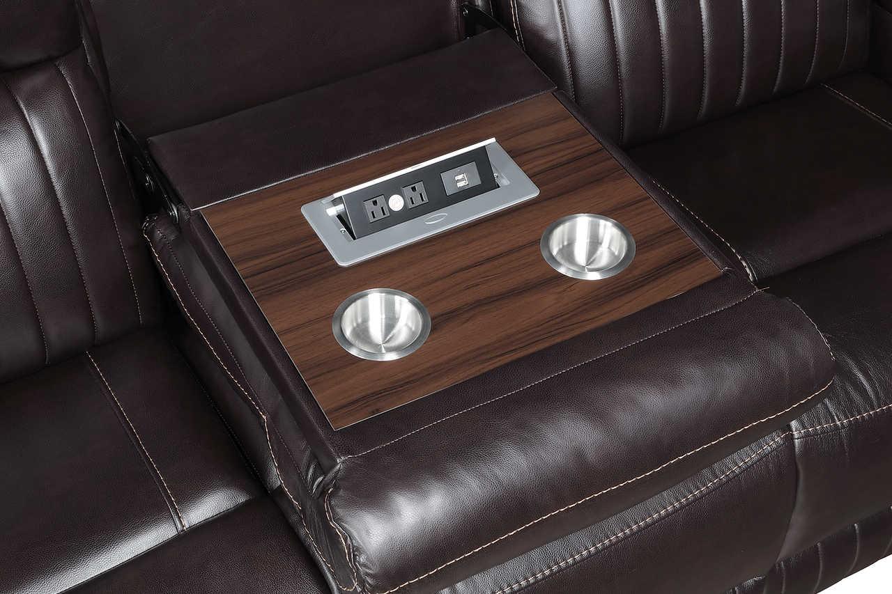 Ethan Brown Air Leather 3-Piece Reclining Set