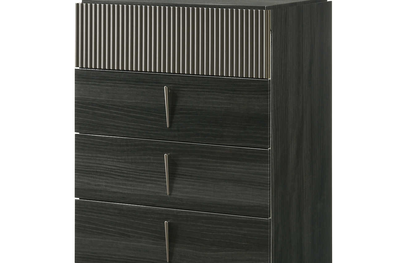 Raven Dark Gray LED Panel Bedroom Set