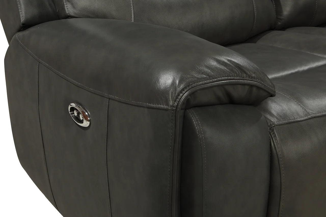 Rosewood Grey Wood Faux Leather (3Pcs Power Reclining Sofa, Loveseat And Recliner) - Ella Furniture