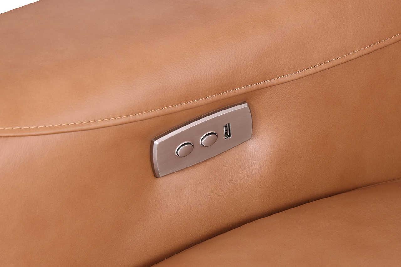 Sierra Camel Leather Reclining Sectional