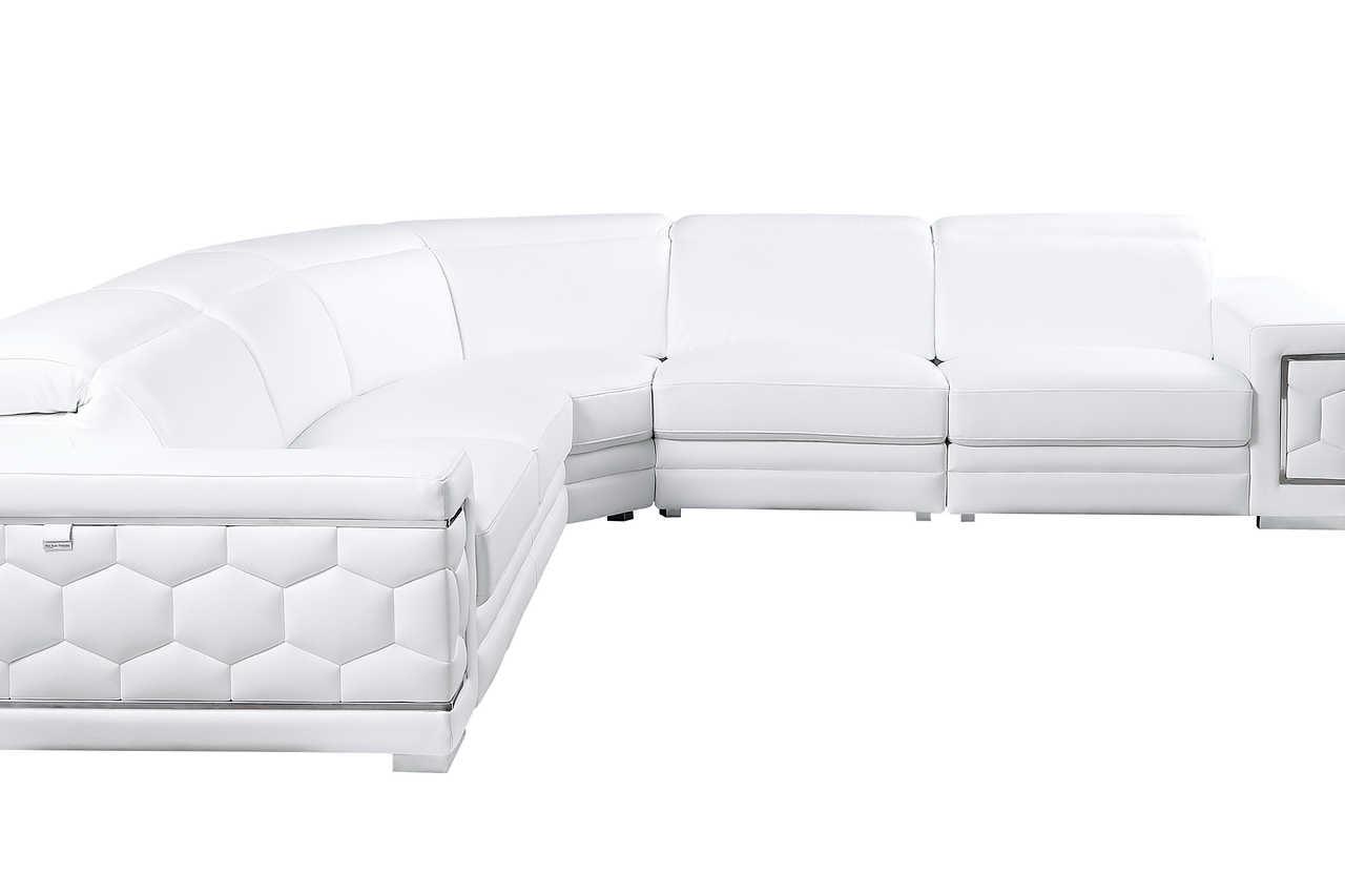 Favo White Leather Sectional