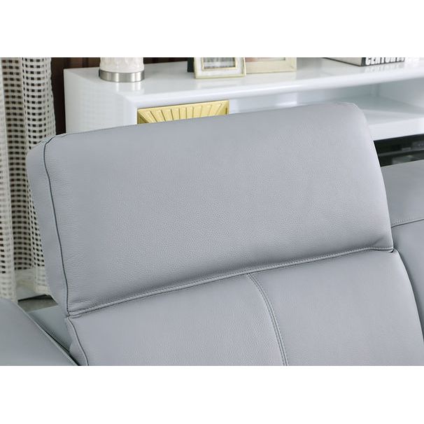 Franco 7-Piece Light Blue Italian Leather Match Power Reclining Sectional with 3 Power Seats and Storage Console view 8