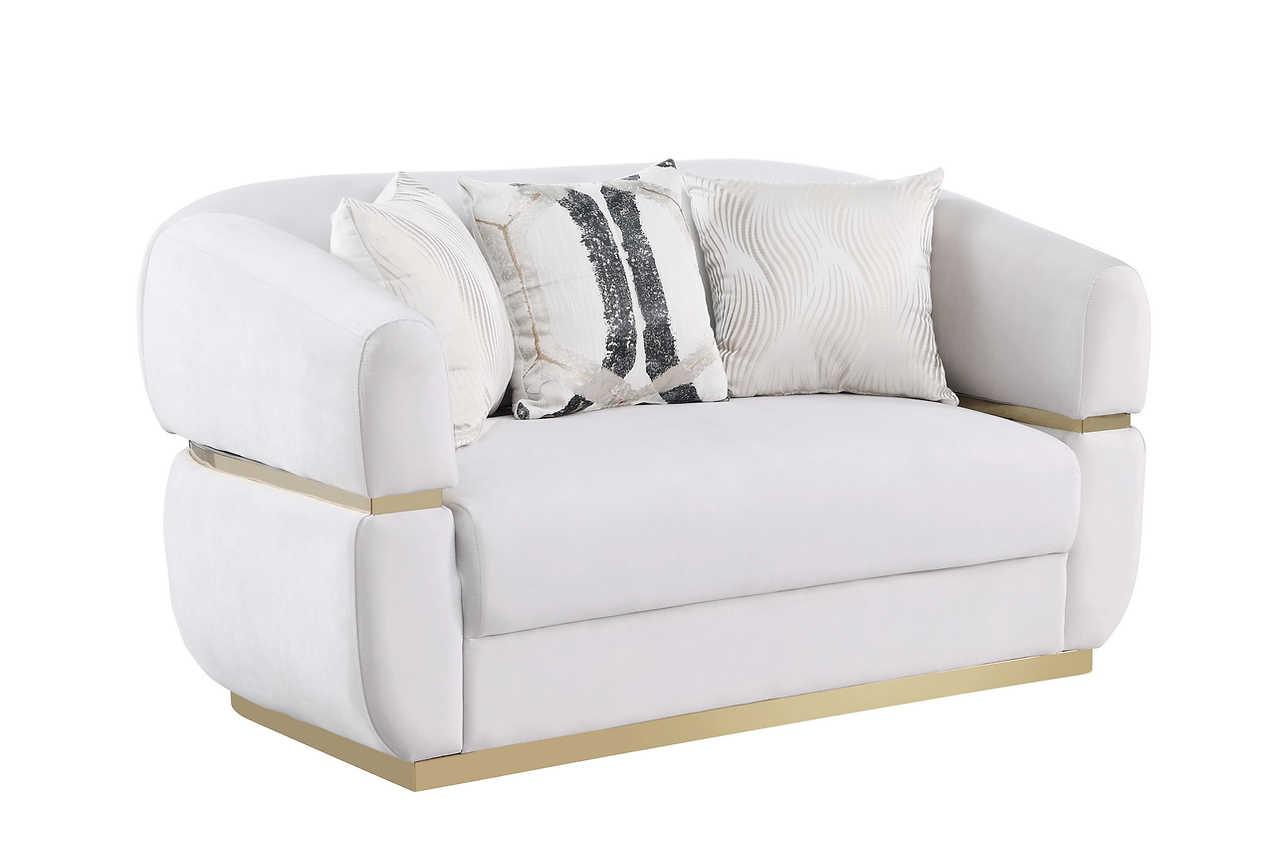 Carmela Cream Velvet Living Room Set