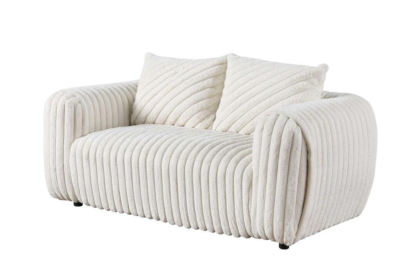 Eli White Fabric Living Room Set