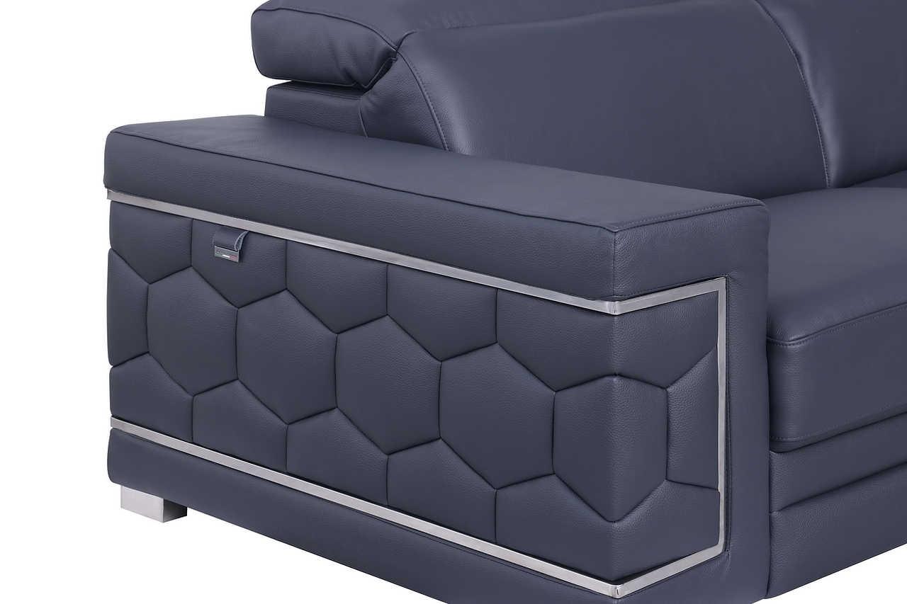 Favo Dark Navy Leather Chair