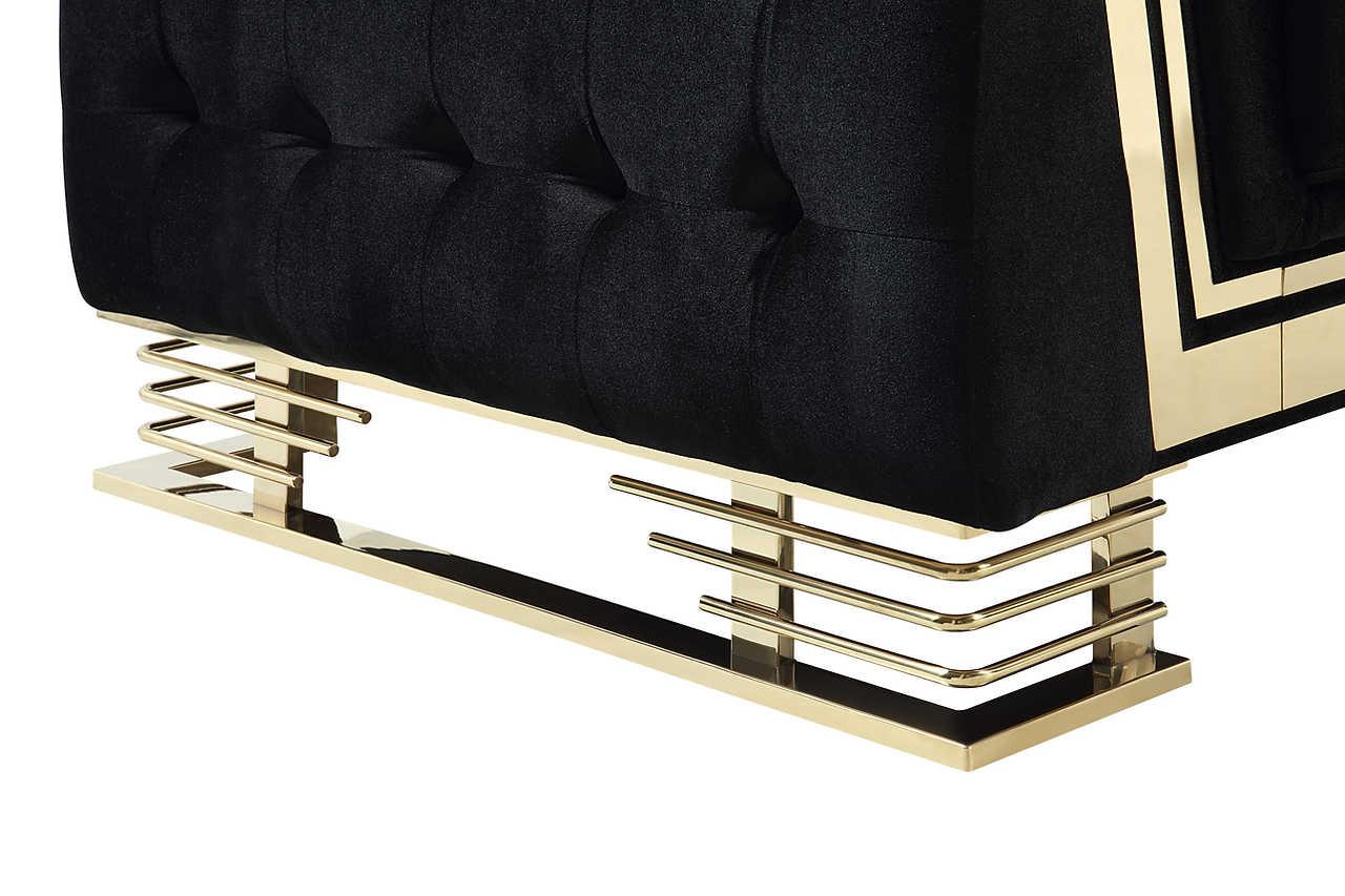 Ashton Black Gold Upholstered Chair