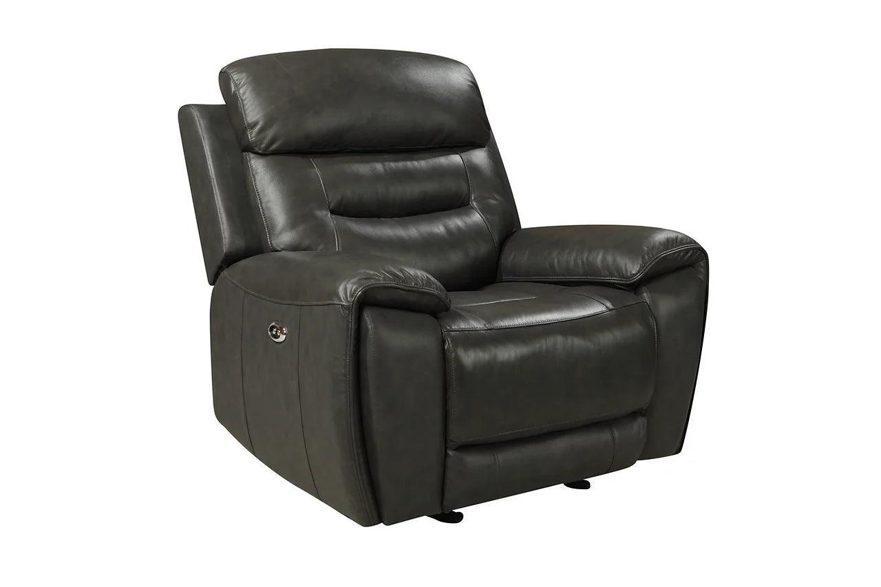 Rosewood Grey Wood Faux Leather (3Pcs Power Reclining Sofa, Loveseat And Recliner) - Ella Furniture
