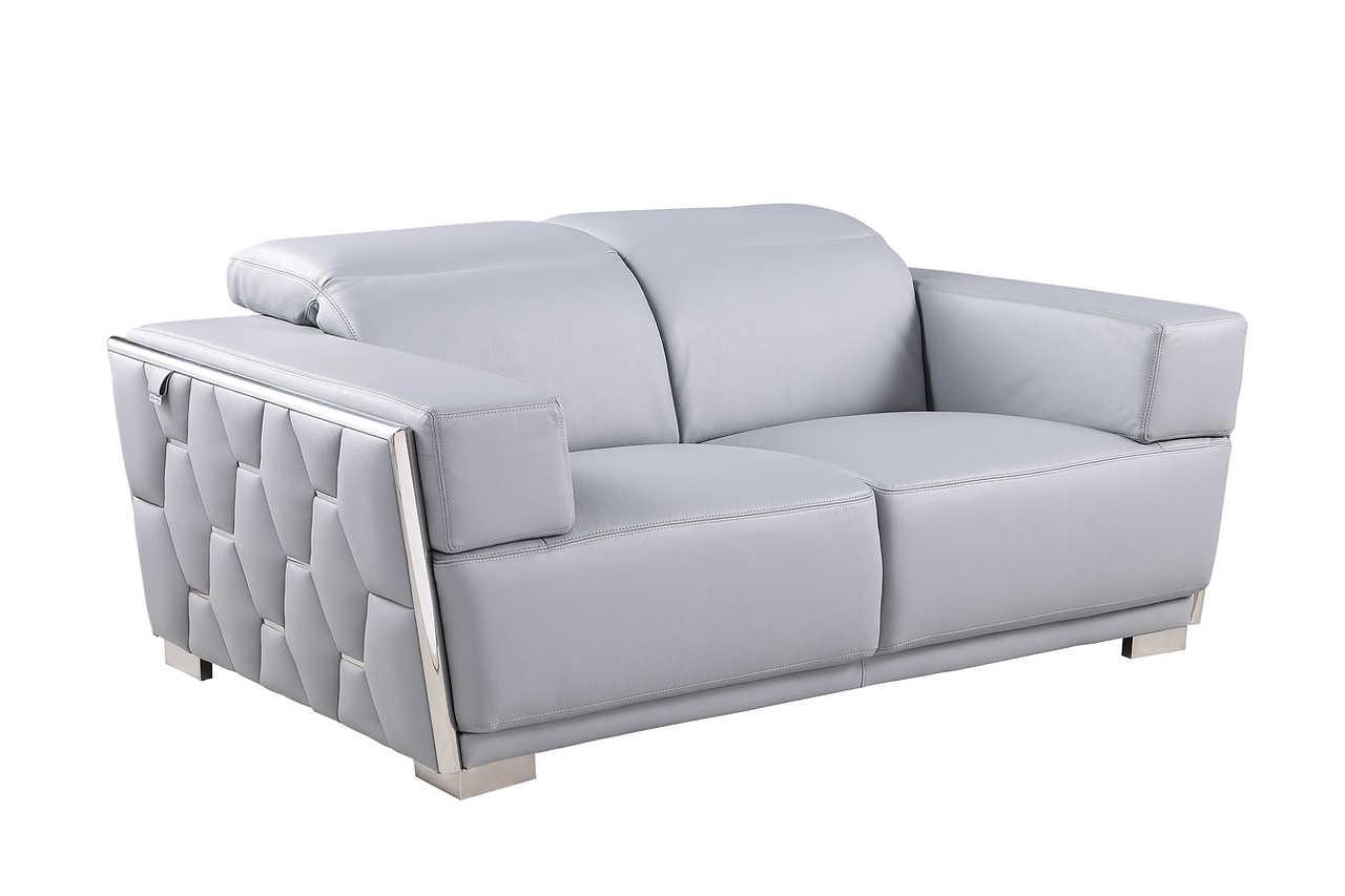 Hexor Light Blue Leather Living Room Set