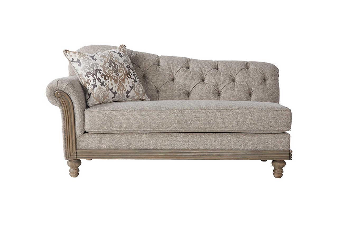Sandstone Oyster Beige Modern Contemporary Wood, Engineered Wood Fabric Tufted Chair - Ella Furniture