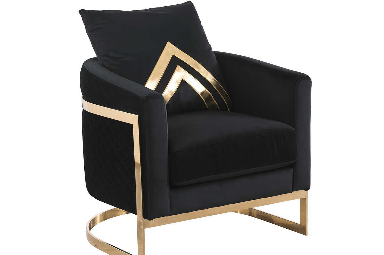 Vista Bonita Black Velvet Living Room Set