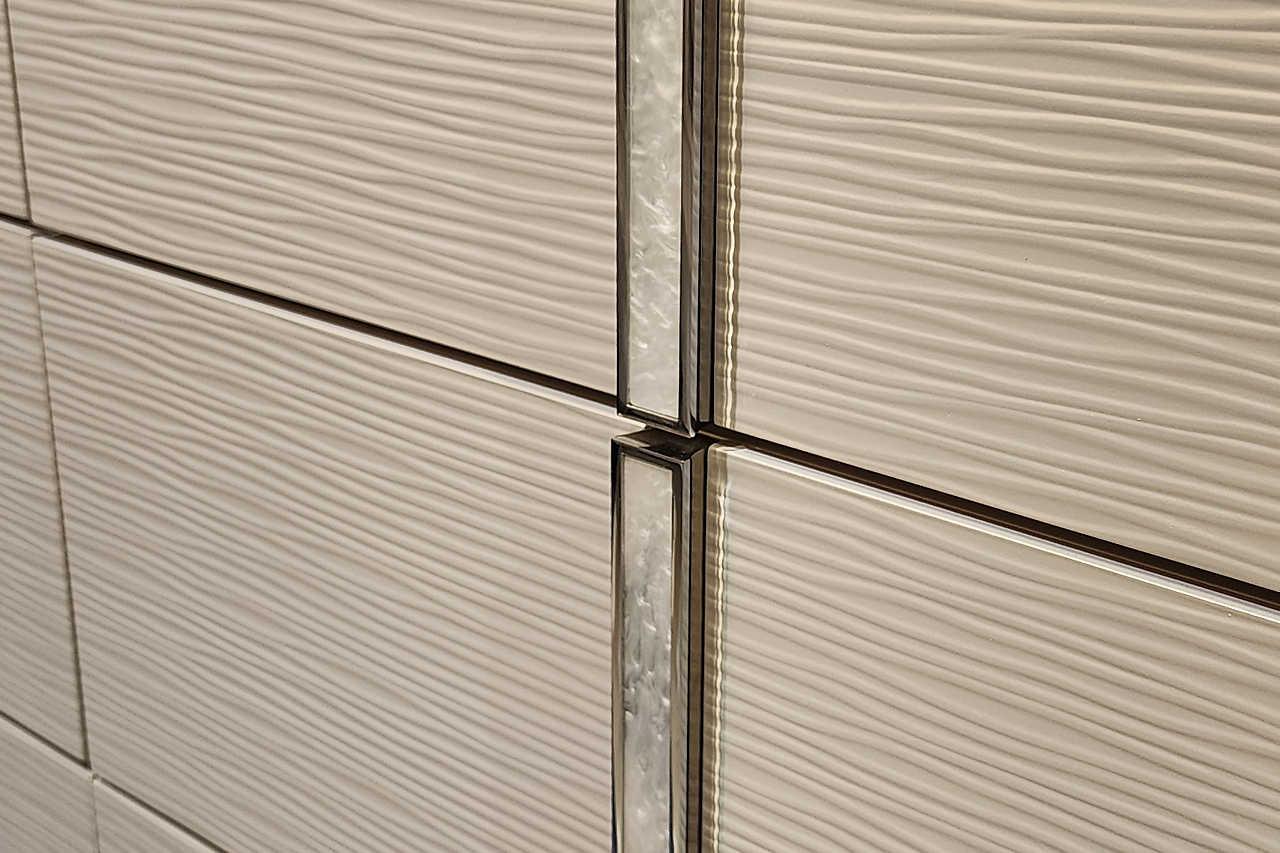 Amara Pearl White Upholstered LED Panel Bedroom Set