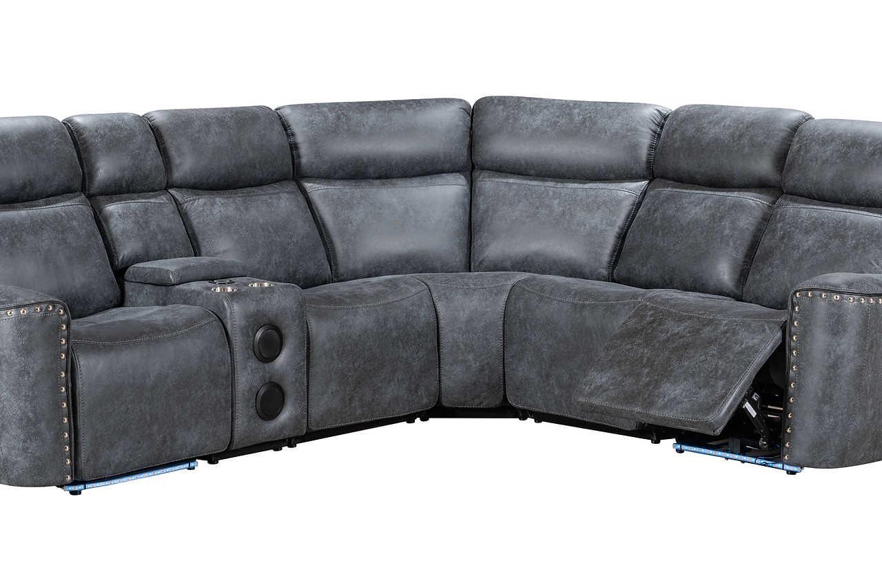 Romi Grey Power Reclining Sectional