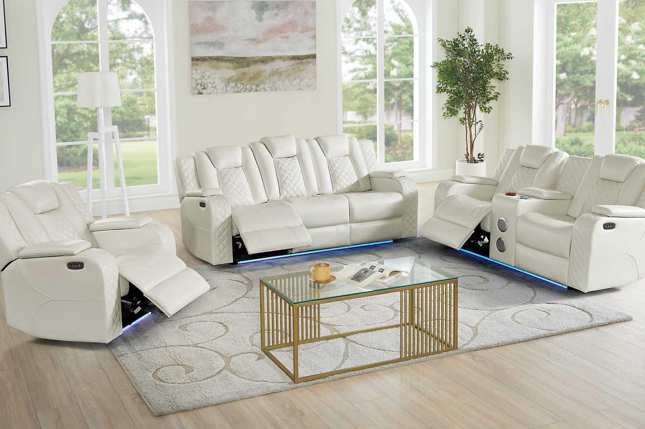 Eclipse Sand Air Leather 2-Piece Power Reclining Set