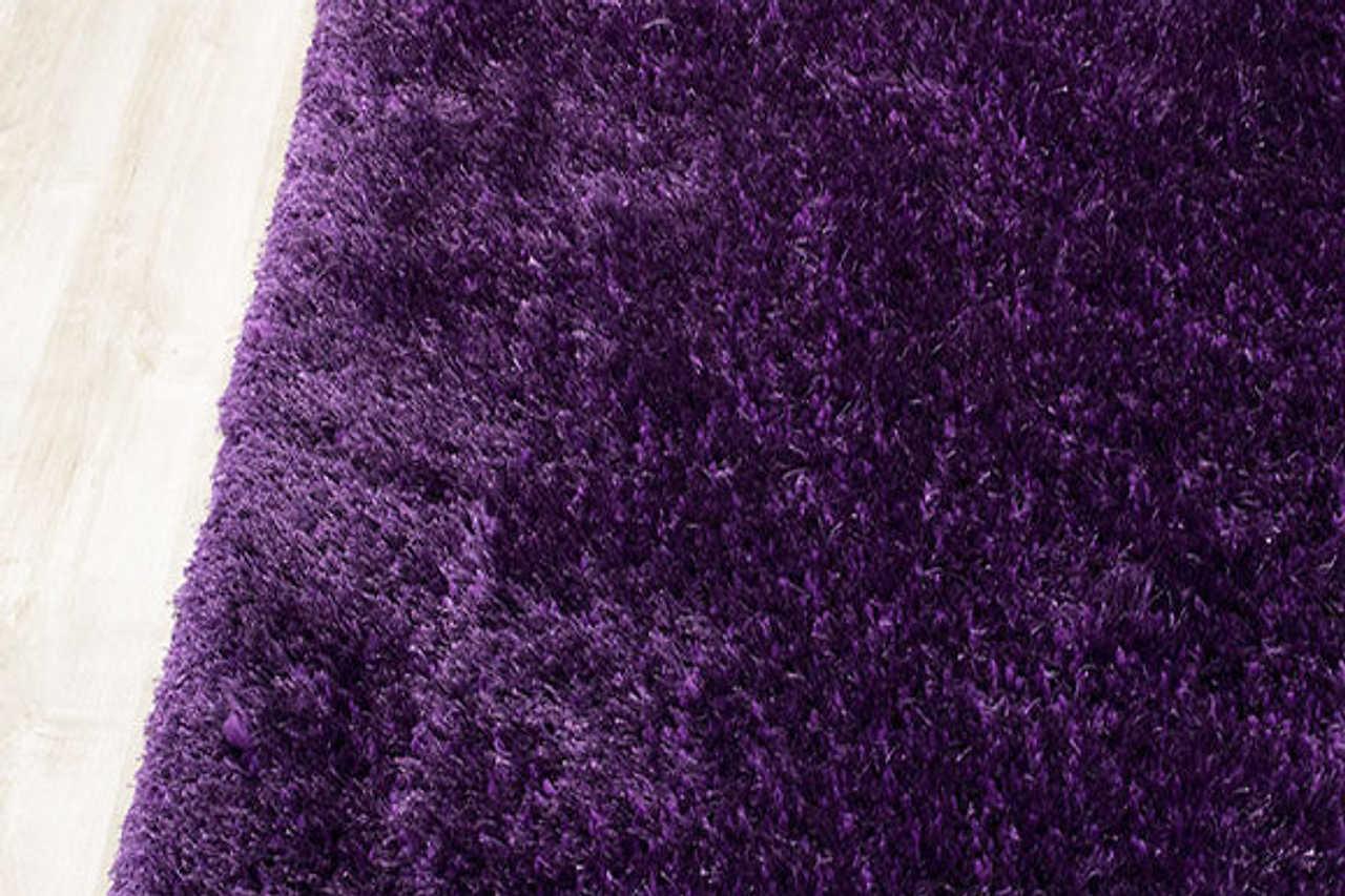 Afro Shag Violet Modern Transitional Art Silk Shine Rug - Ella Furniture