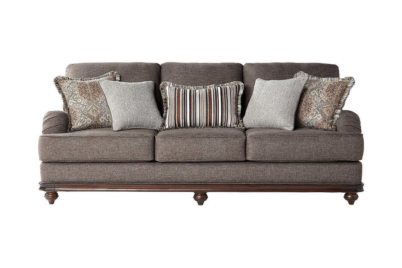 Driftwood Brown/Gray Modern Contemporary Solid Wood Trim Fabric Upholstery Chair - Ella Furniture