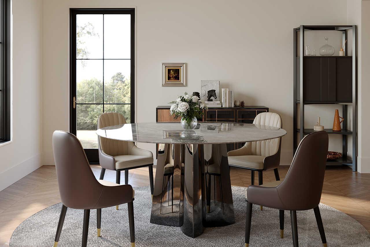 Luxe Faux Marble Dining Table #2