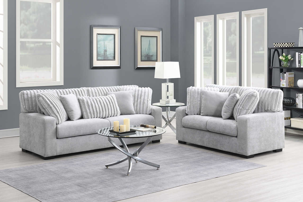 Tarra Gray Fabric Living Room Set