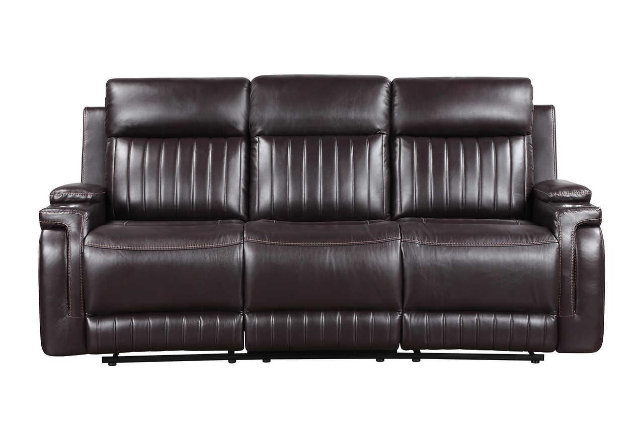 Ethan Brown Air Leather 3-Piece Reclining Set