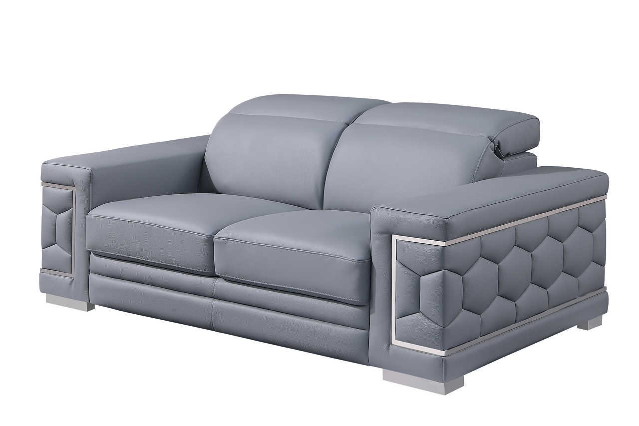 Favo Light Blue Leather Living Room Set