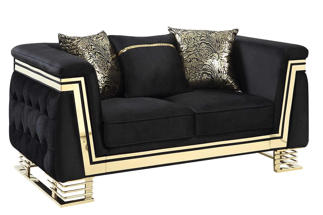 Ashton Black Gold Upholstered Chair