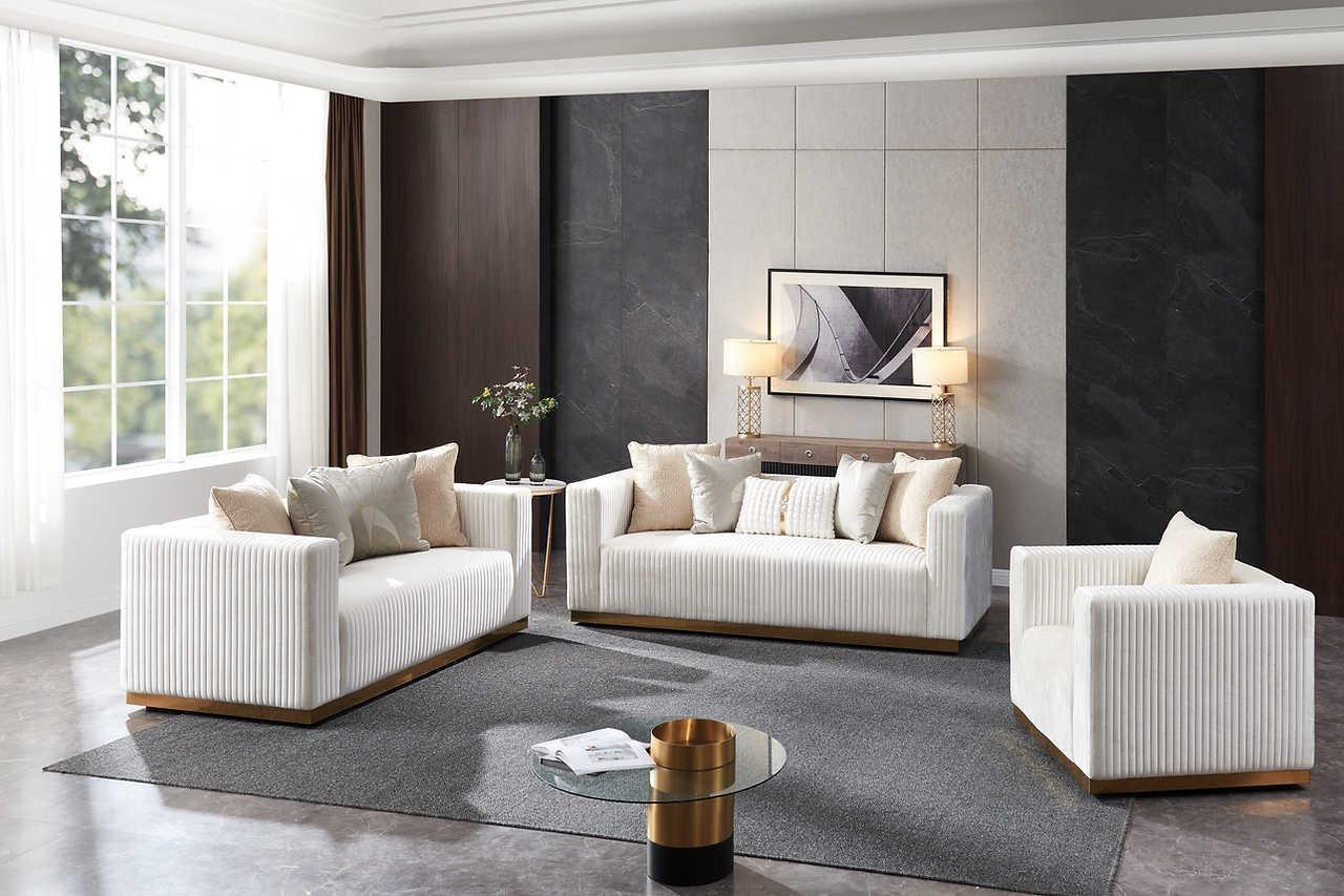 Alisha Ivory 2-Piece Living Room Set