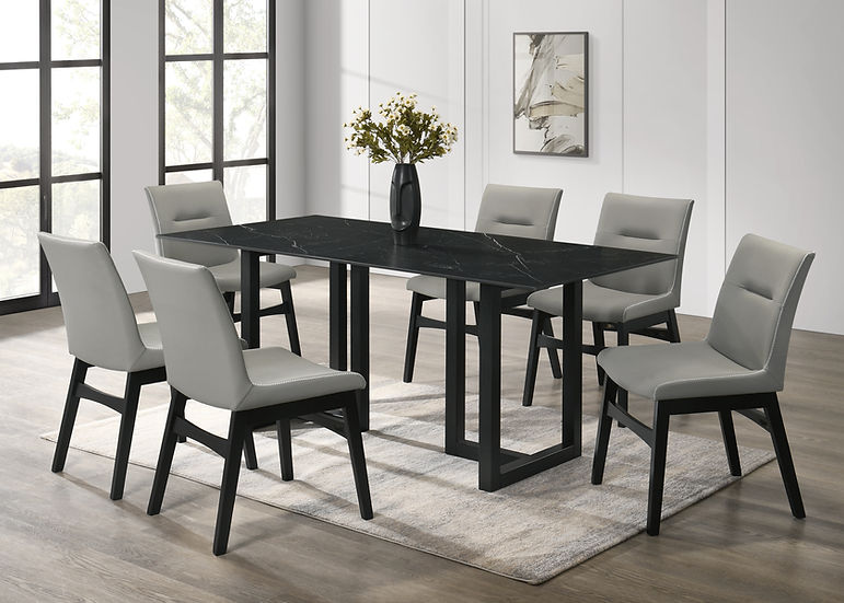 Farrin Black Gray Dining Room Set