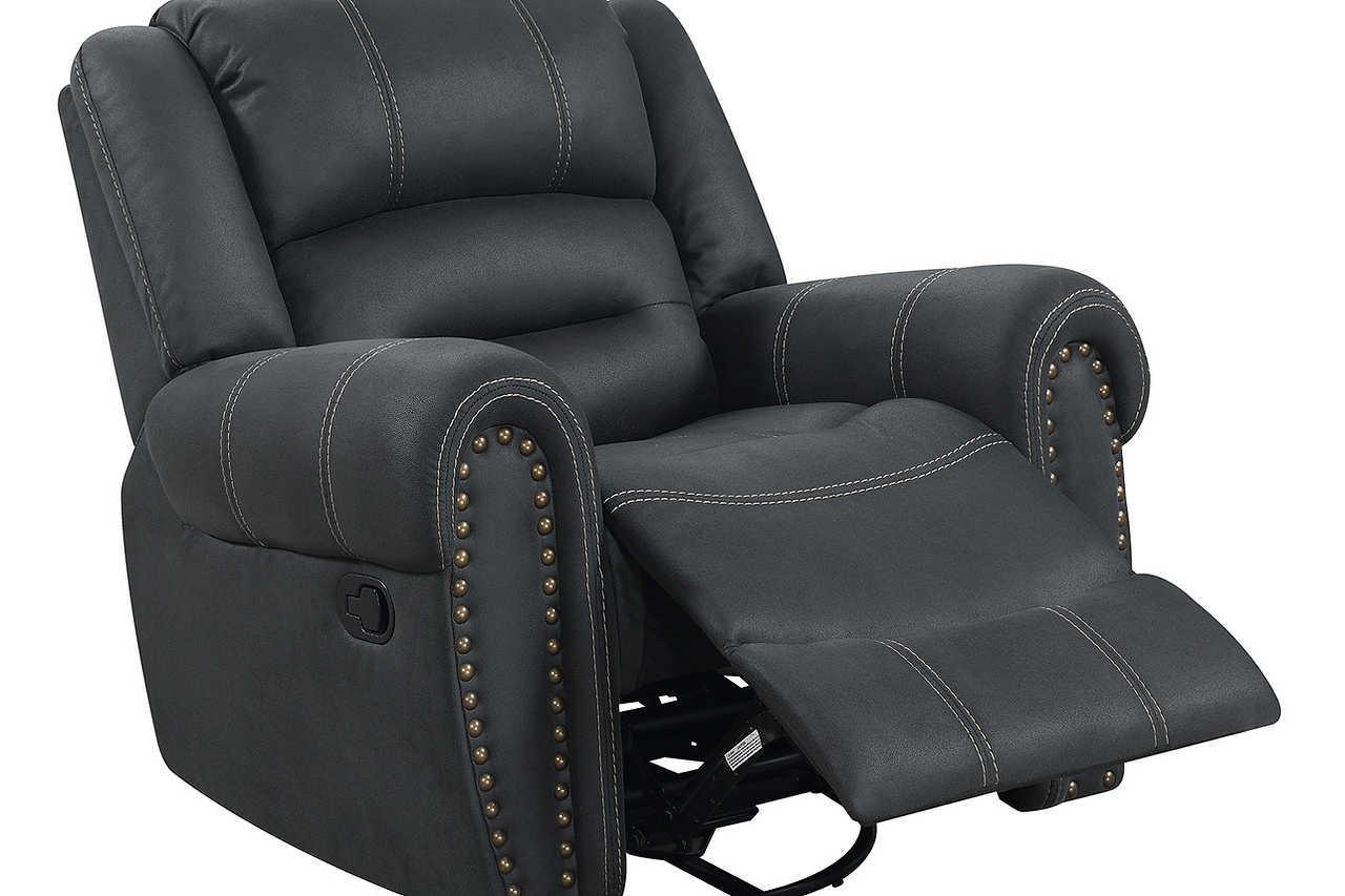 Houston Dark Grey Contemporary Metal Swivel Glider Fabric Storage Reclining Loveseat - Ella Furniture