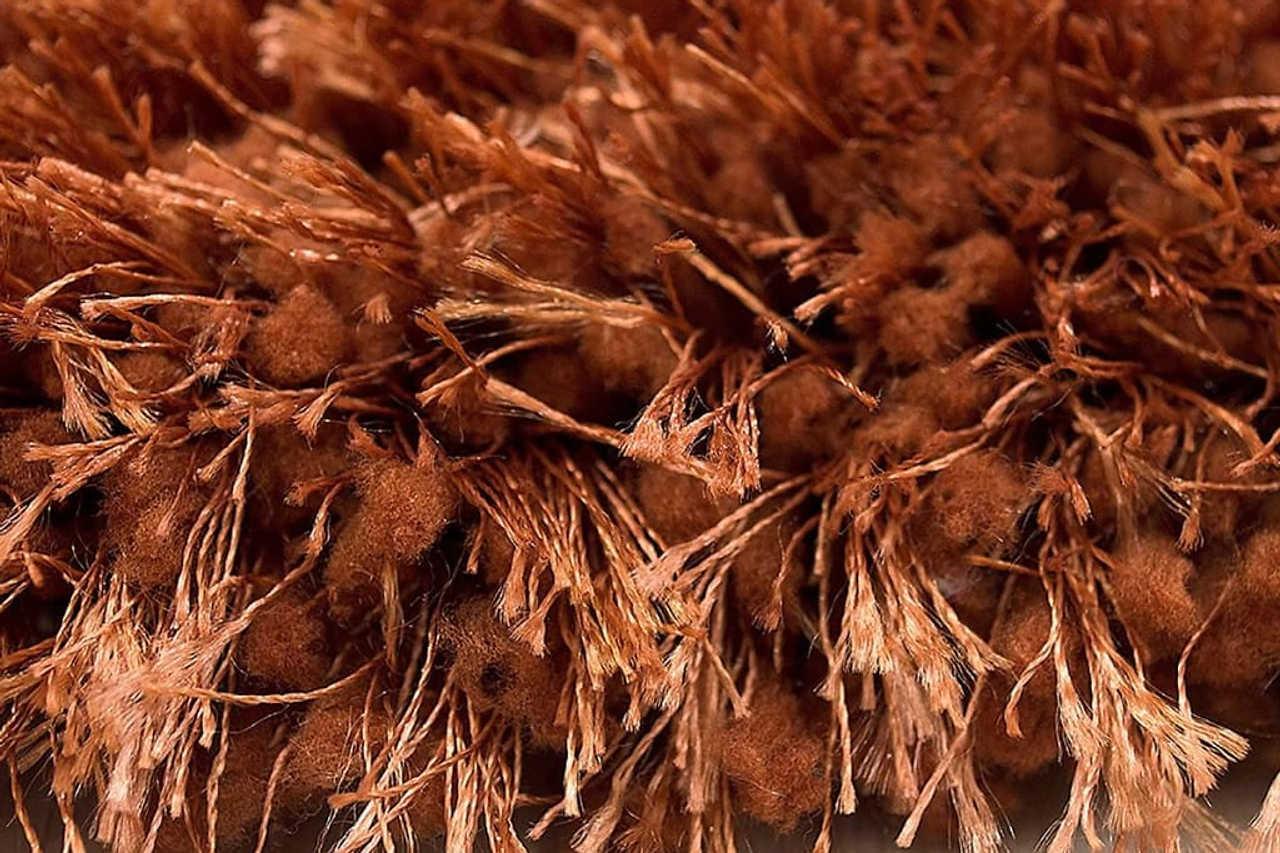 Afro Shag Rust Modern Transitional Art Silk Shine Rug - Ella Furniture