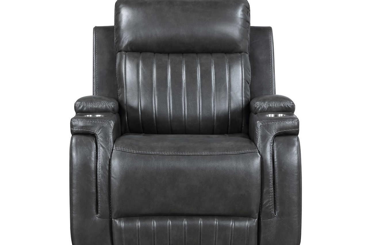 Ethan Dark Grey Air Leather 3-Piece Reclining Set