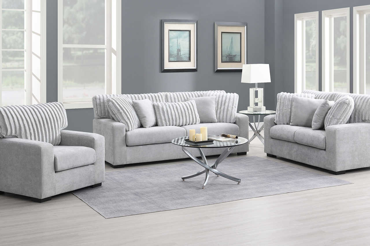Tarra Gray Fabric Living Room Set