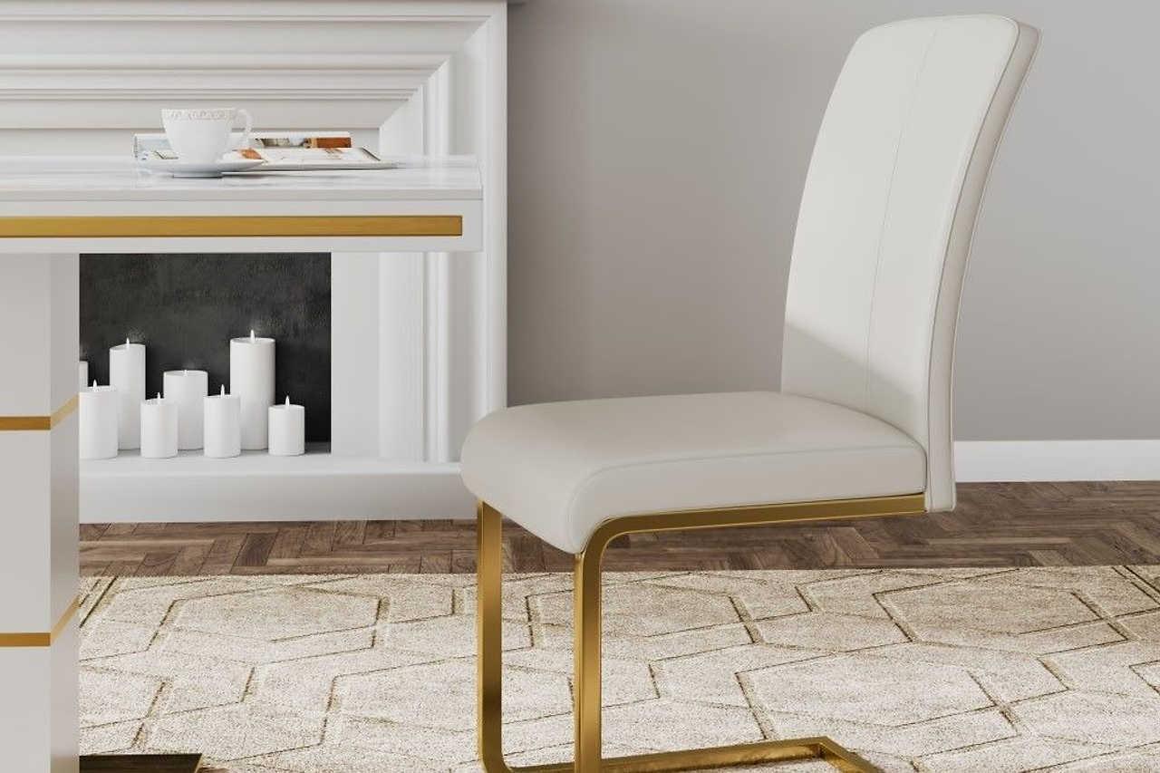 Uno Beige Gold Luxury Side Chairs