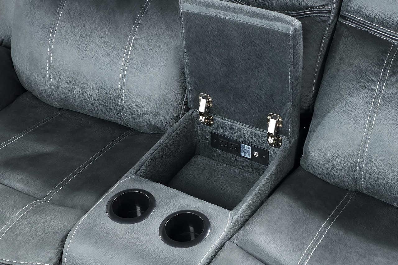 Rio Grande Gray Microfiber 3-Piece Reclining Set
