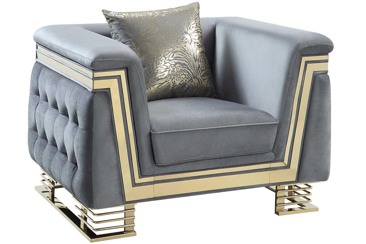 Ashton Grey Gold Upholstered Living Room Set