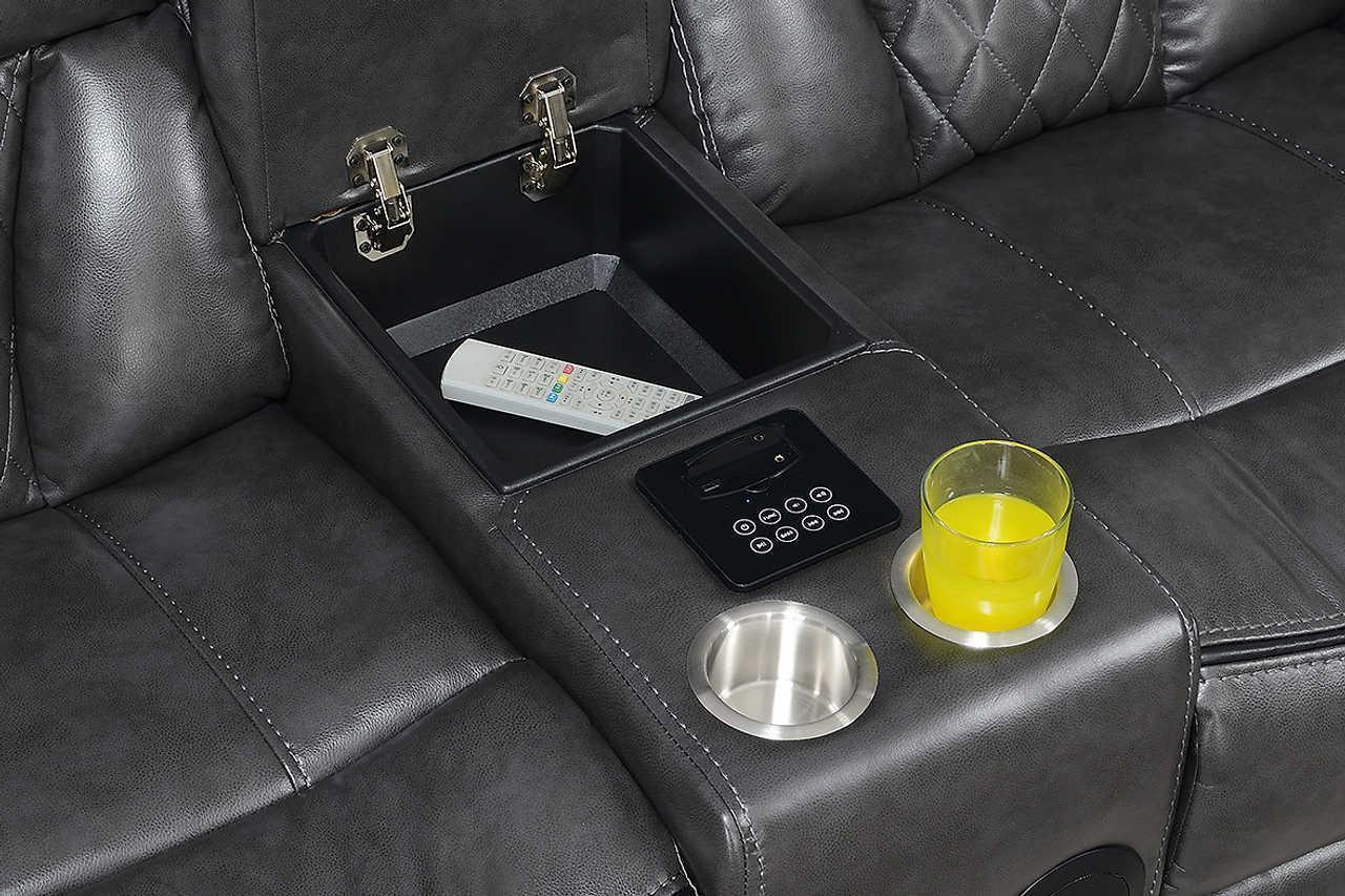 Party Time Gray Power Reclining Set