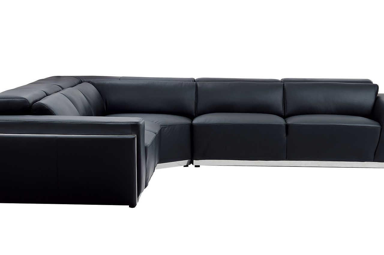 Domo Black Leather Sectional