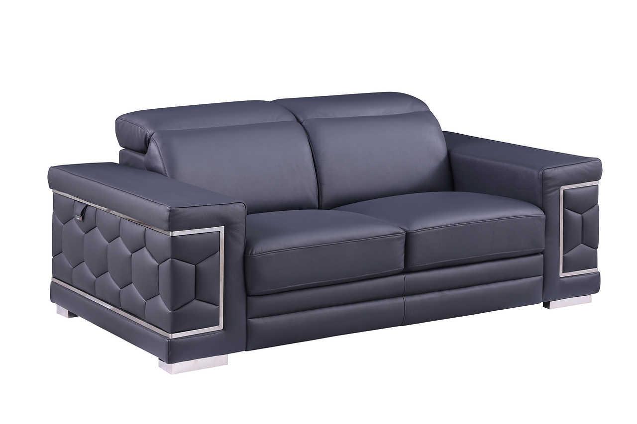 Favo Dark Navy Leather Chair