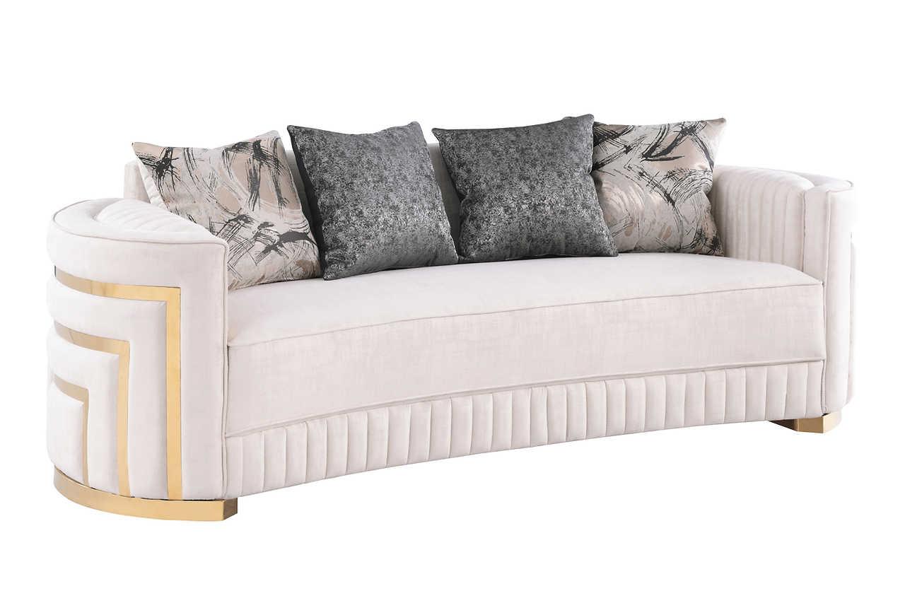 Minerva Cream Velvet Living Room Set