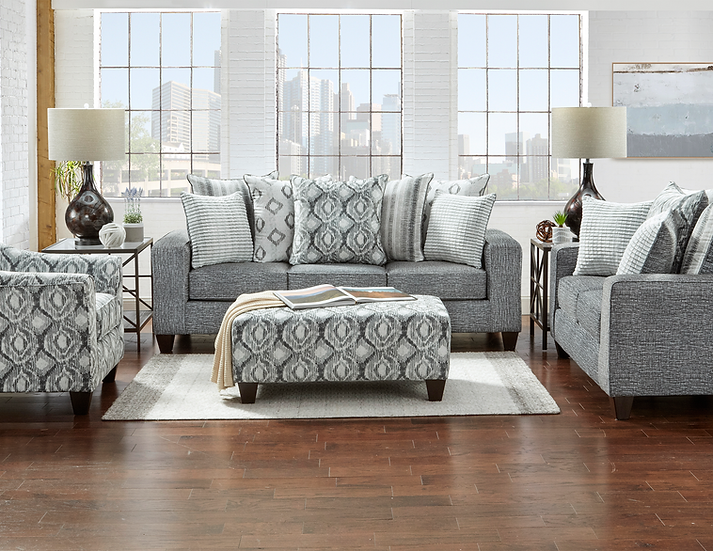 Stonewash Charchoal 2-Piece Living Room Set