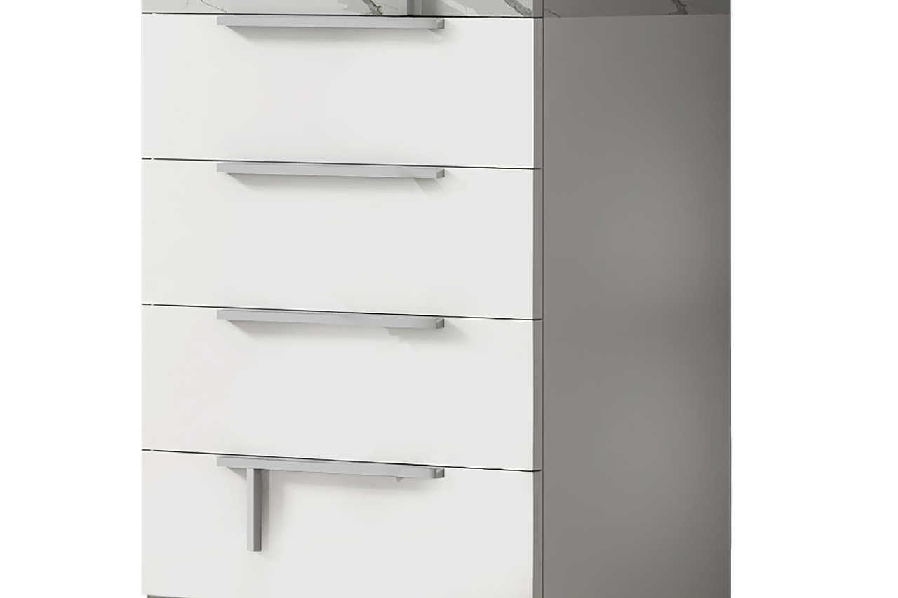 Sunset Ii White Modern Traditional Contemporary Marble Top Solid Wood 2-Drawers Chest - Ella Furniture