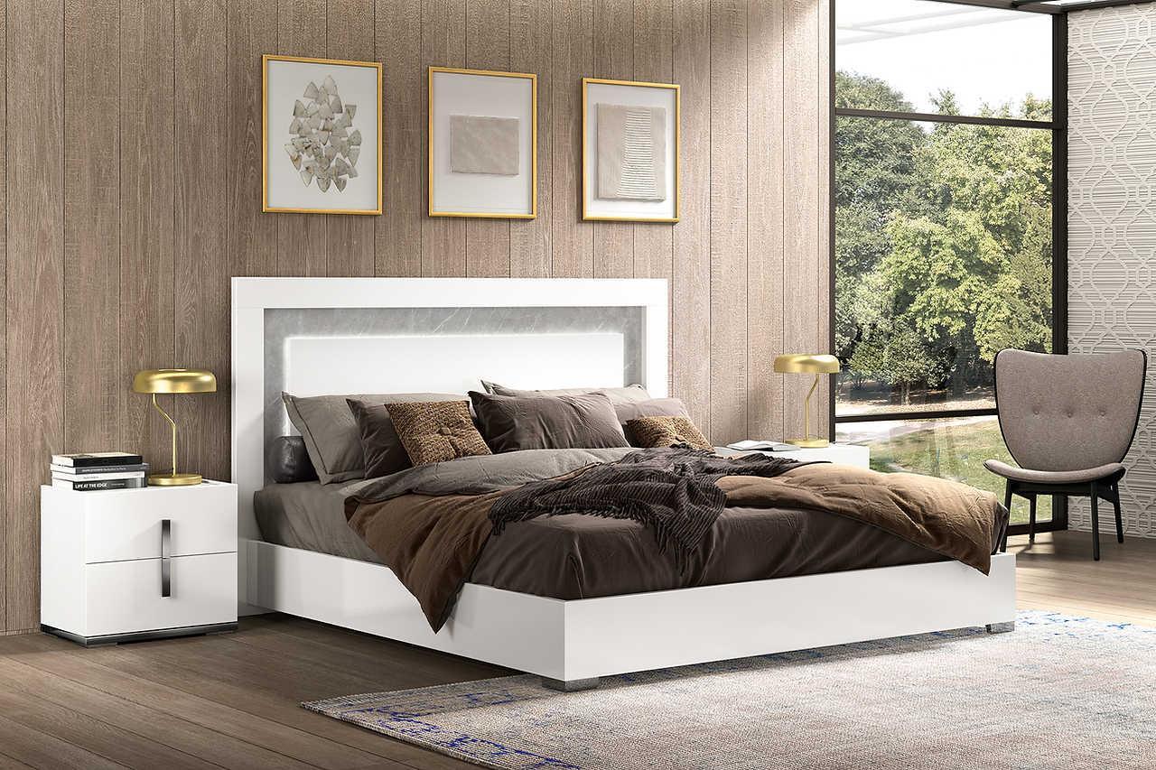 Mara White Modern Traditional Contemporary High Gloss Marble Top Solid Wood Chest - Ella Furniture