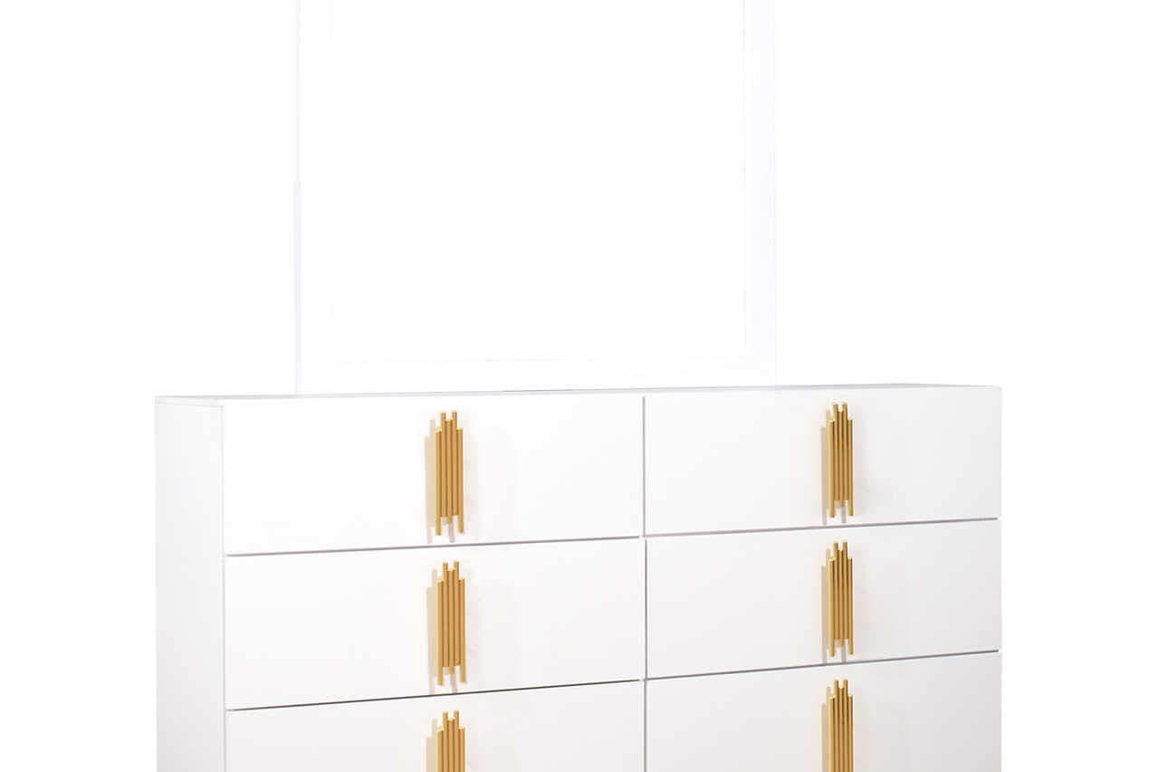Glamor White Velvet Upholstered Sleigh Panel Bedroom Set