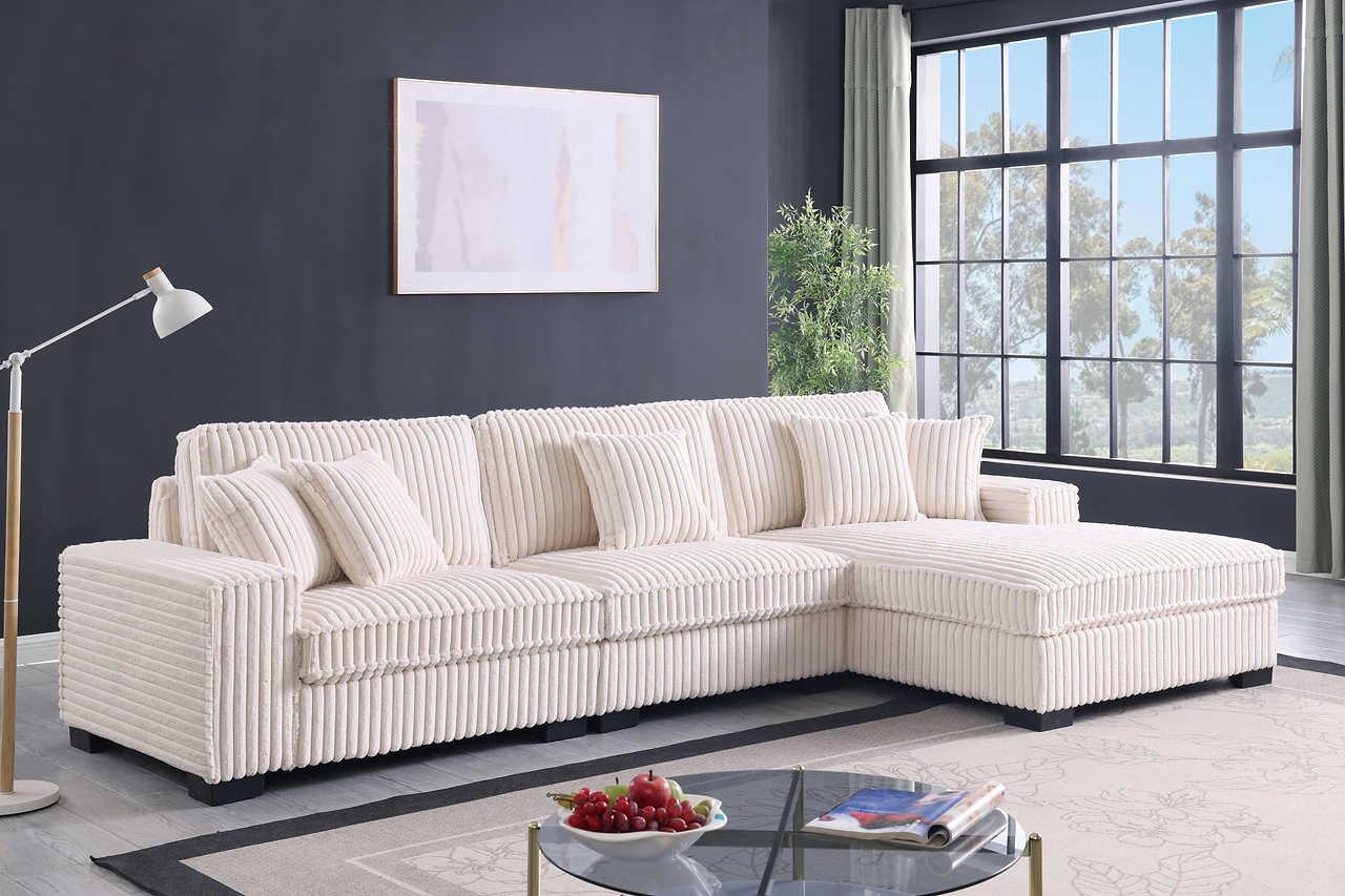 Comfy II Cream 3-Piece Sectional