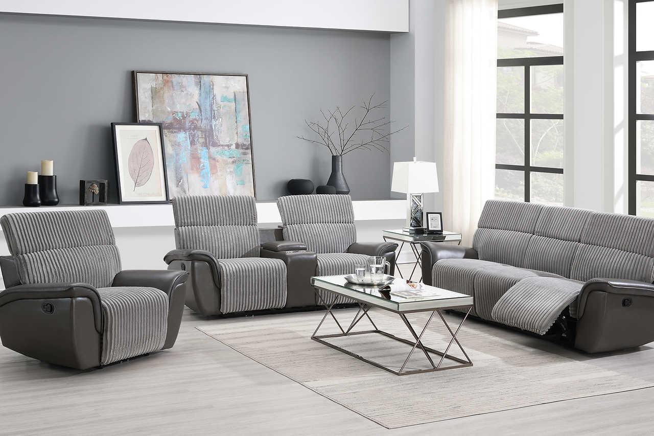 Twist Grey 3-Piece Reclining Set