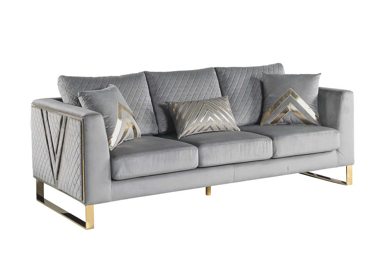 Vista Bonita Gray Velvet Living Room Set