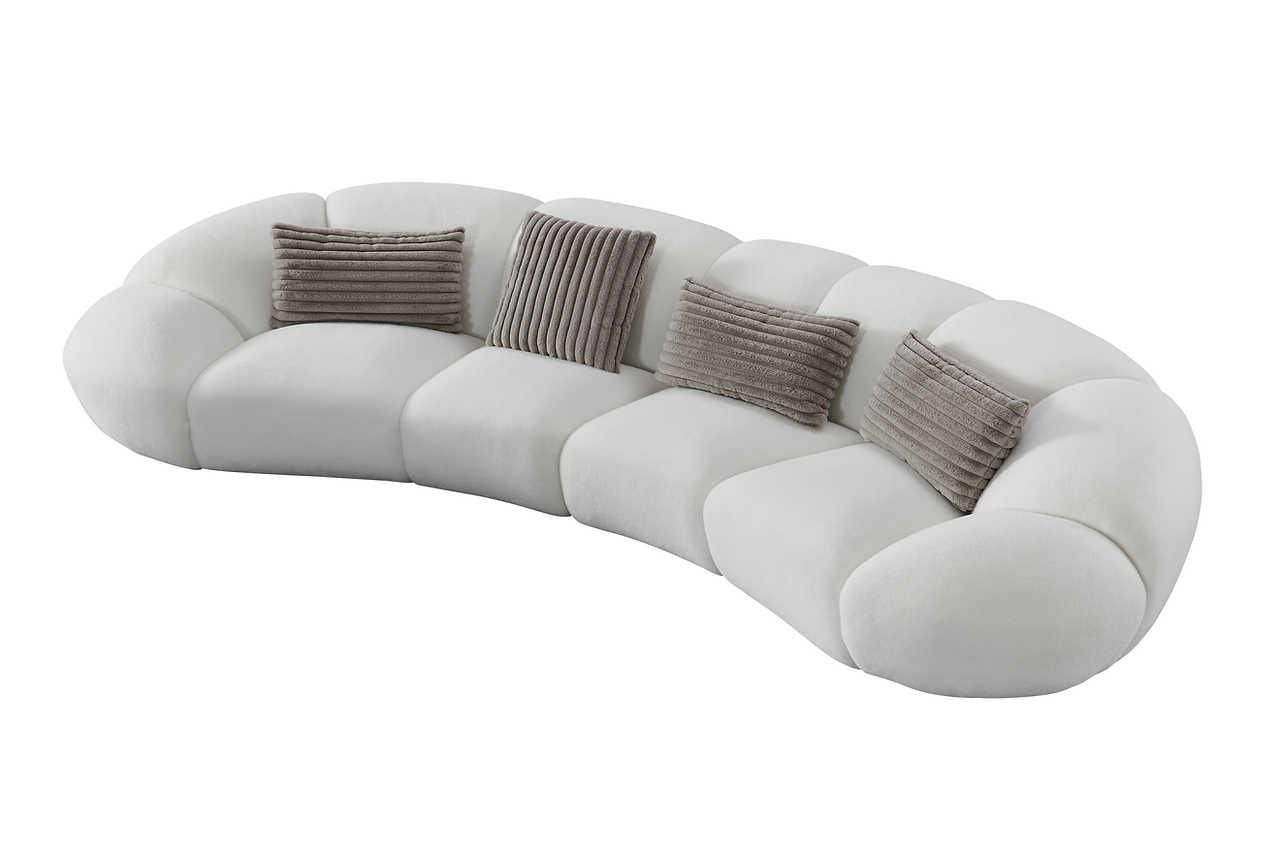 Big Cloud White Soft Fur Fabric Oversize Sectional