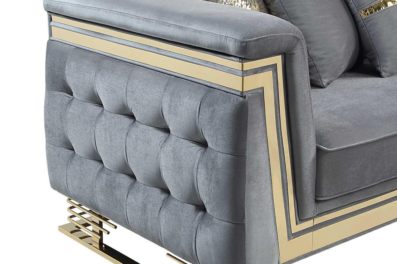 Ashton Grey Gold Upholstered Living Room Set
